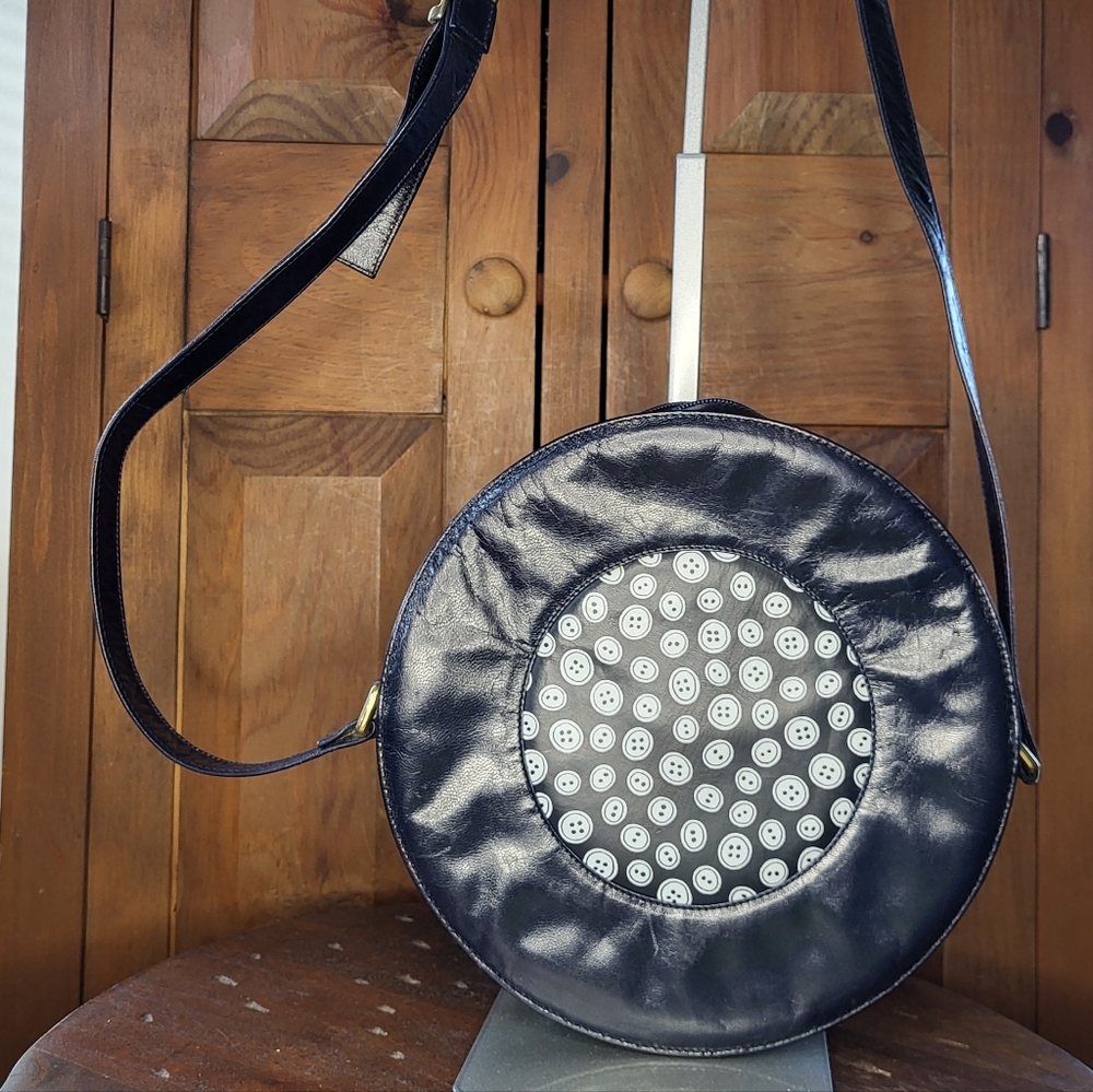 Stylish Black Circular Shoulder Bag